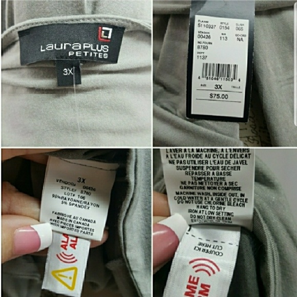 Laura Plus Faux Wrap Plus Size Sleeveless Top 3X - Picture 4 of 4